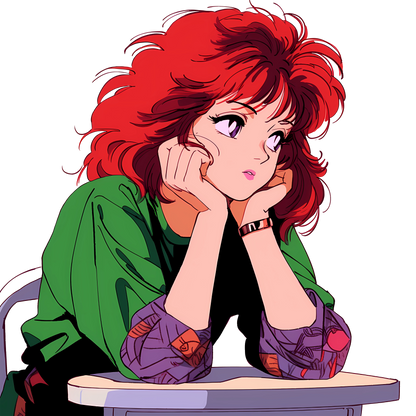 Retro Anime Nostalgia – Fichier PNG Haute Qualité – Modèle au choix