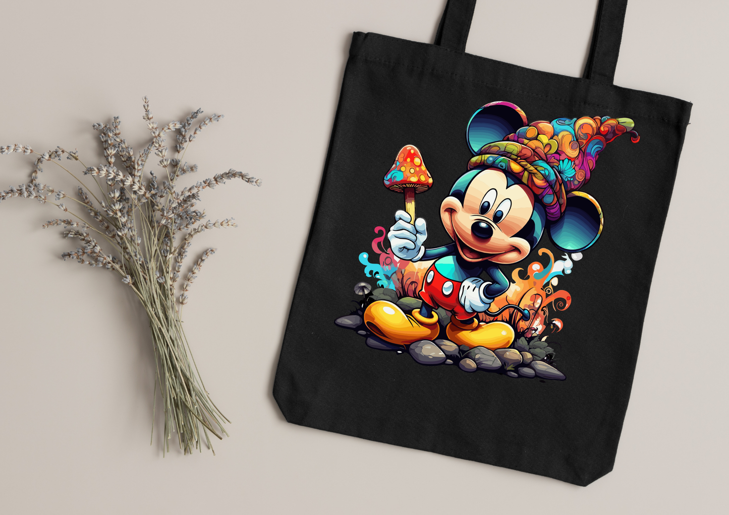 Tote Bag Psychedelic Designs – 100 modèles au choix – Noir ou Blanc