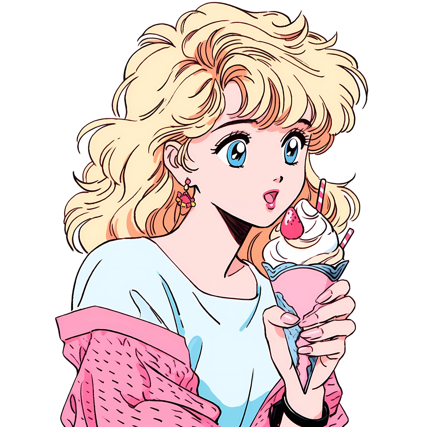 Retro Anime Nostalgia – Fichier PNG Haute Qualité – Modèle au choix