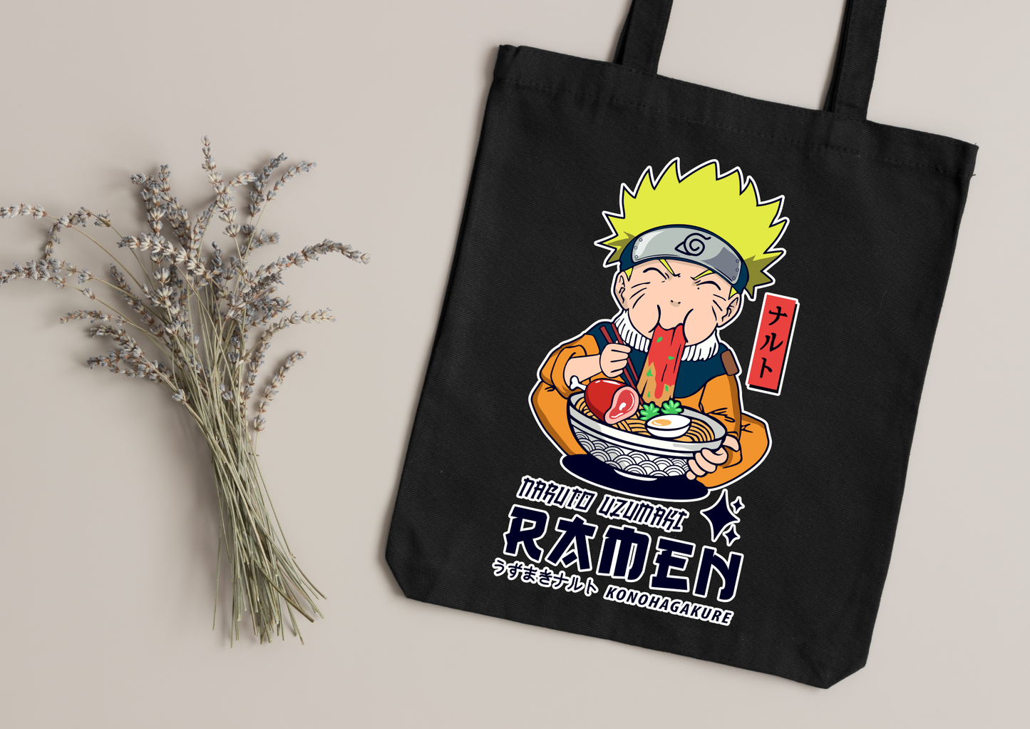 Tote Bag Anime – 104 modèles au choix – Noir