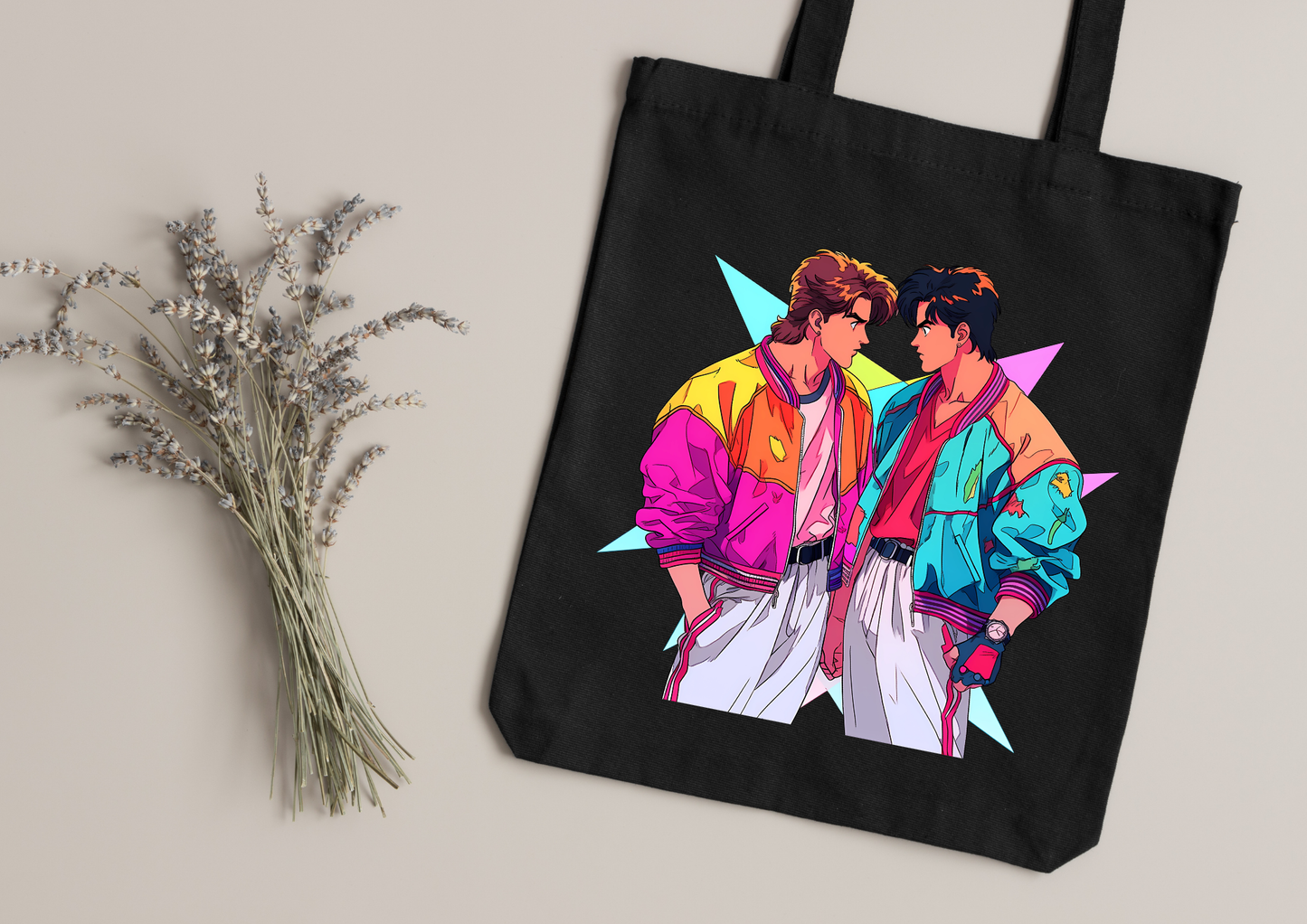 Tote Bag Retro Anime Nostalgia – 61 modèles au choix – Noir ou Blanc