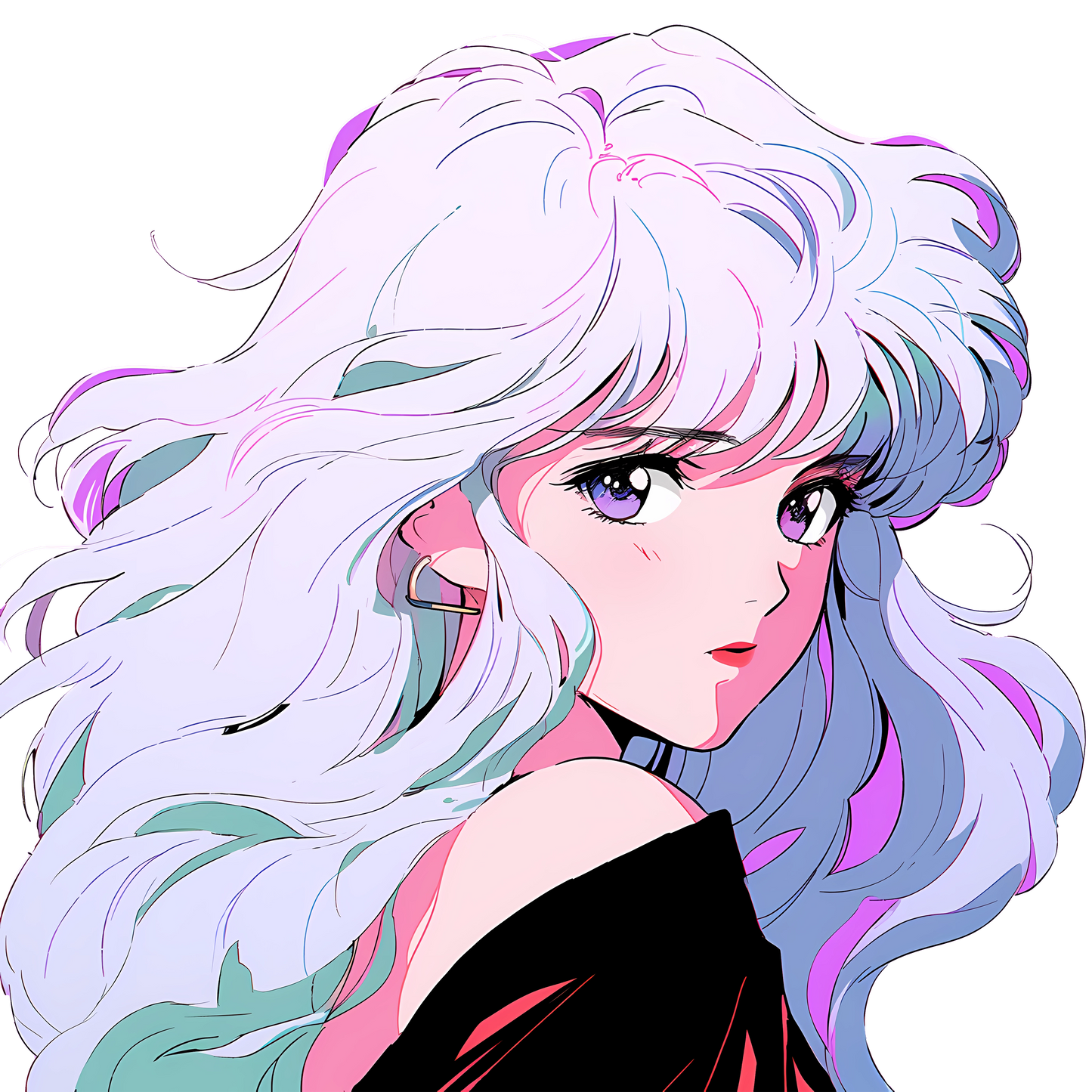 Retro Anime Nostalgia – Fichier PNG Haute Qualité – Modèle au choix