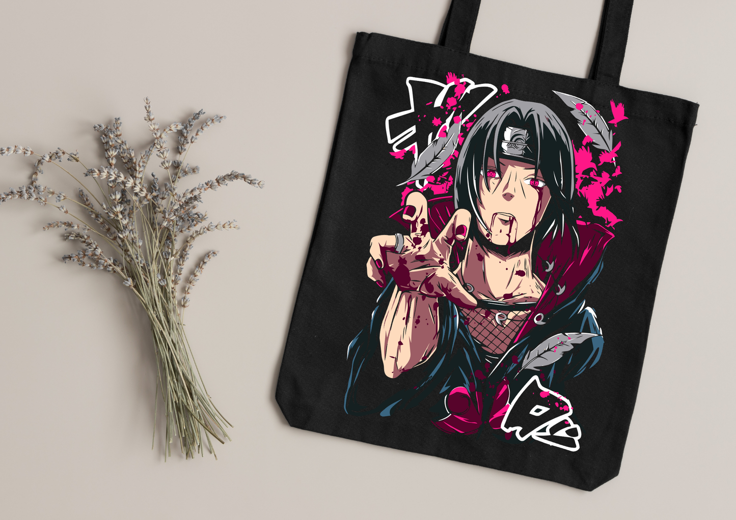 Tote Bag Anime – 104 modèles au choix – Noir
