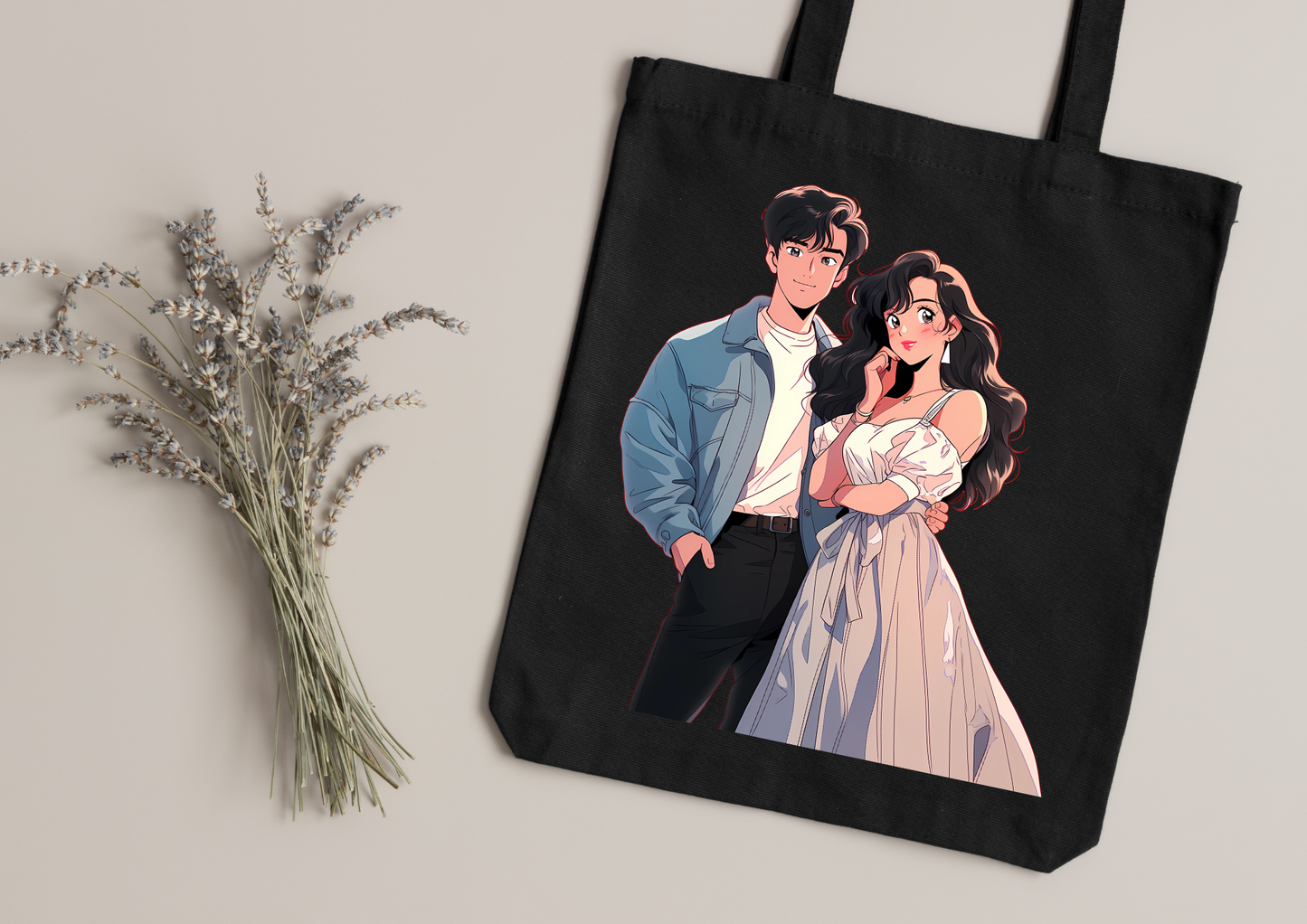 Tote Bag Retro Anime Nostalgia – 61 modèles au choix – Noir ou Blanc