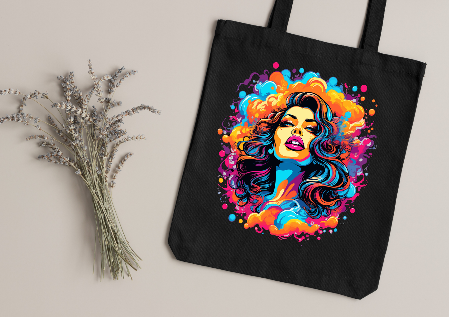 Tote Bag Psychedelic Designs – 100 modèles au choix – Noir ou Blanc