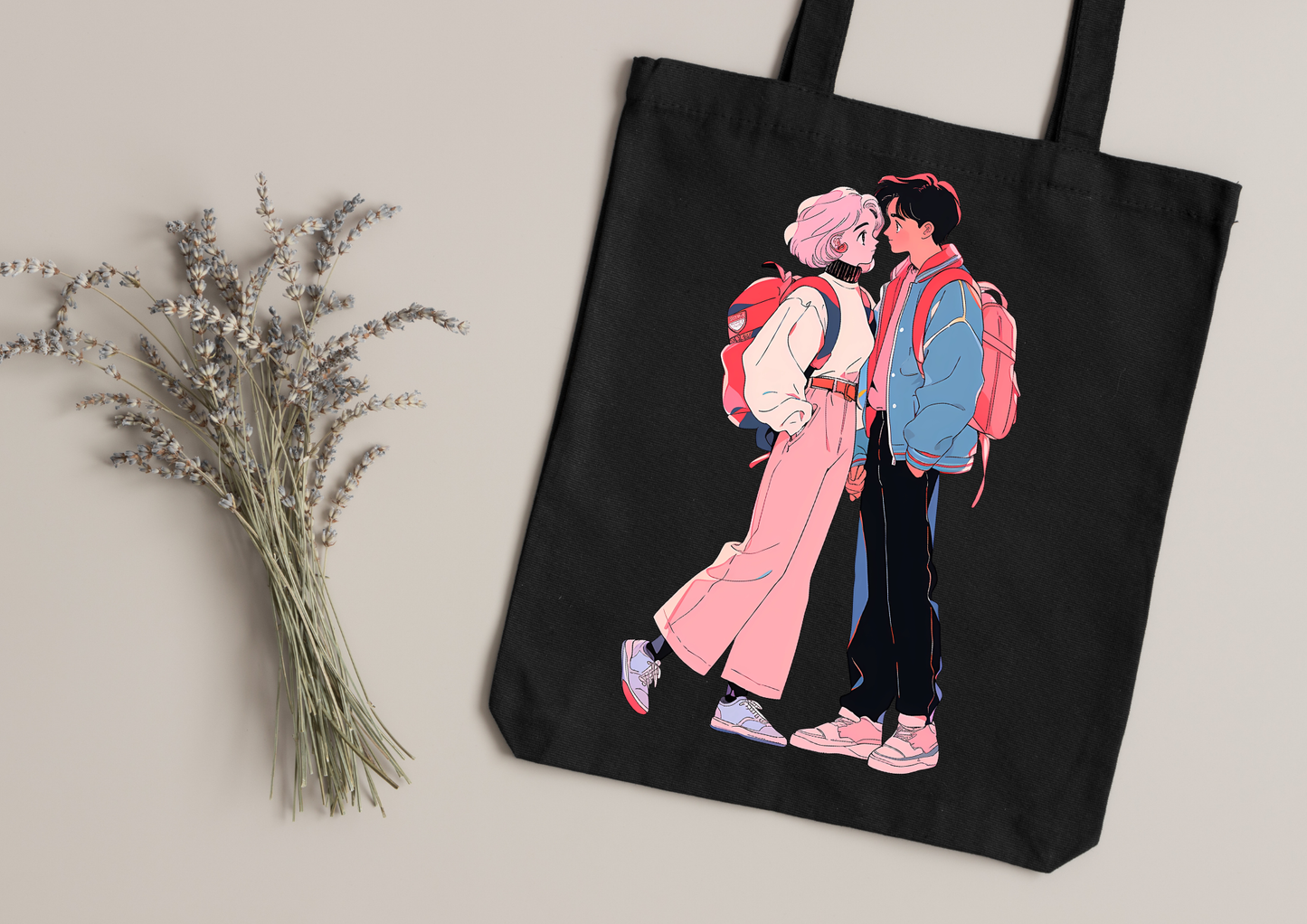 Tote Bag Retro Anime Nostalgia – 61 modèles au choix – Noir ou Blanc