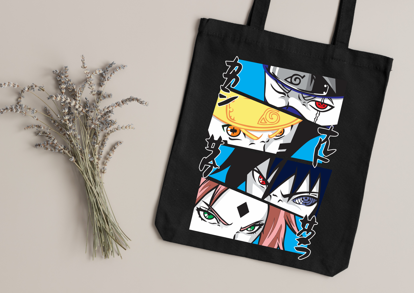 Tote Bag Anime – 104 modèles au choix – Noir
