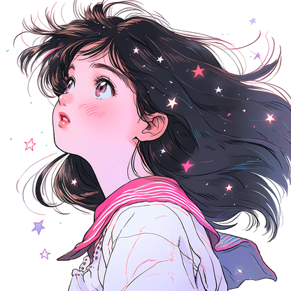 Retro Anime Nostalgia – Fichier PNG Haute Qualité – Modèle au choix