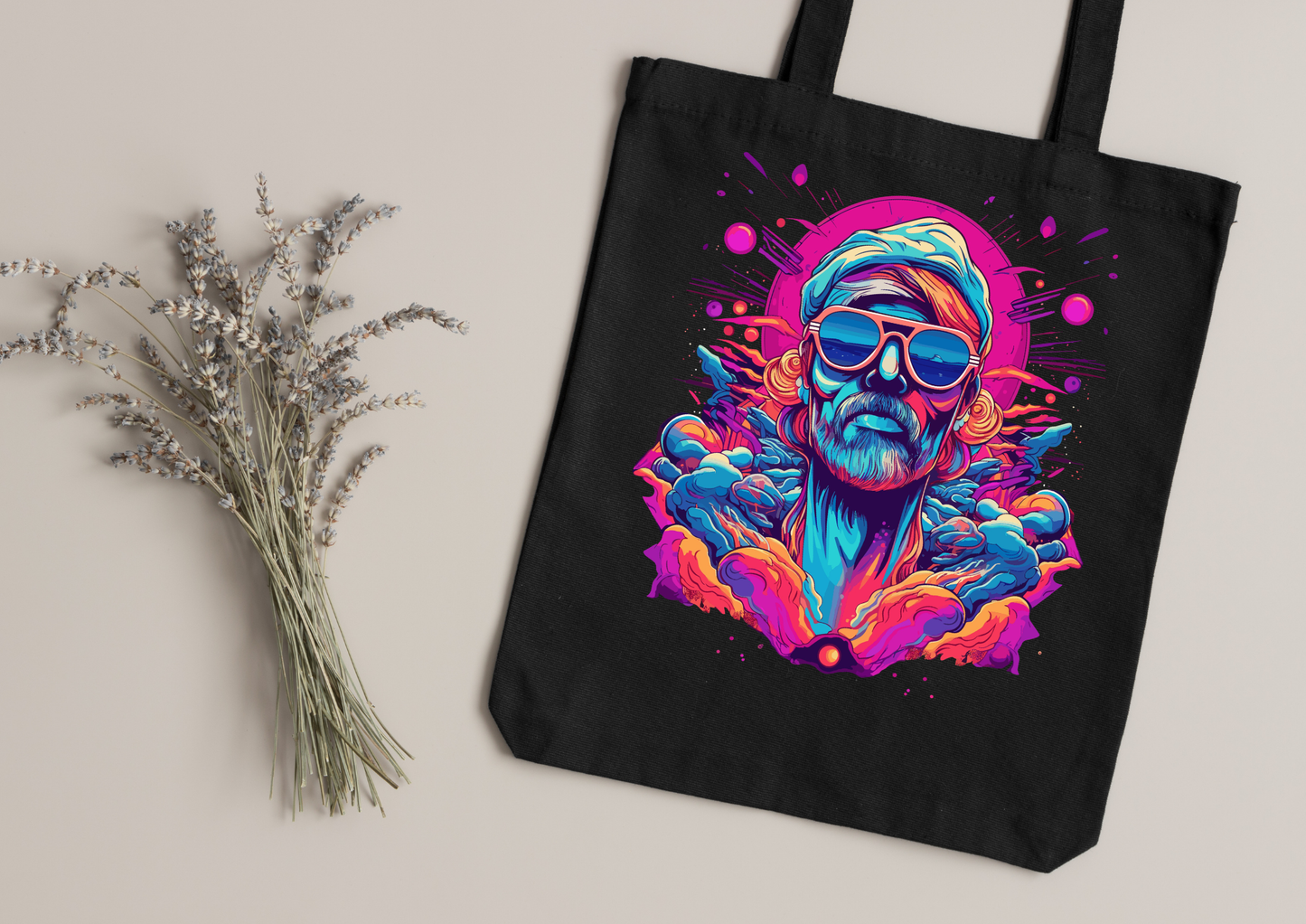 Tote Bag Psychedelic Designs – 100 modèles au choix – Noir ou Blanc
