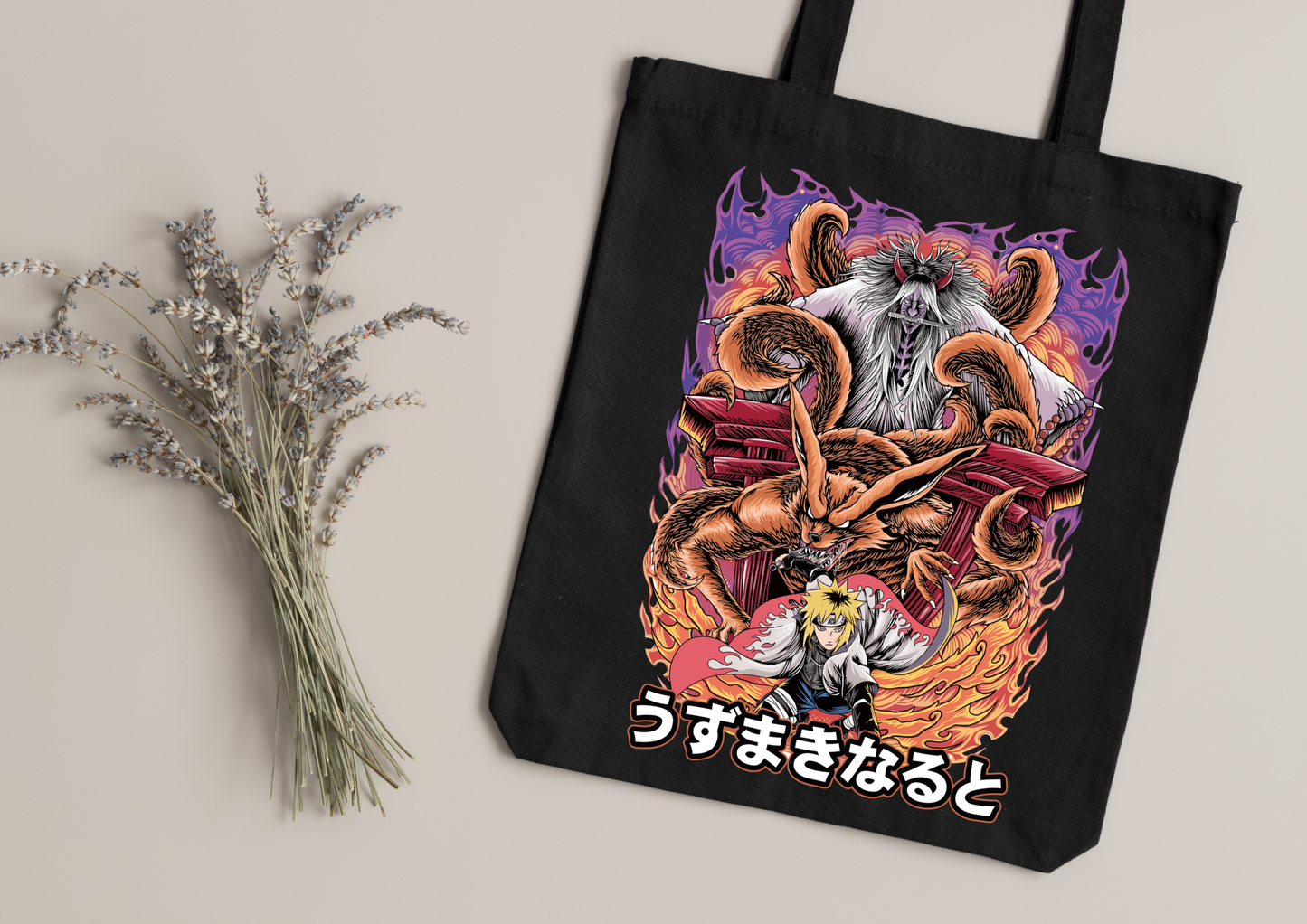 Tote Bag Anime – 104 modèles au choix – Noir