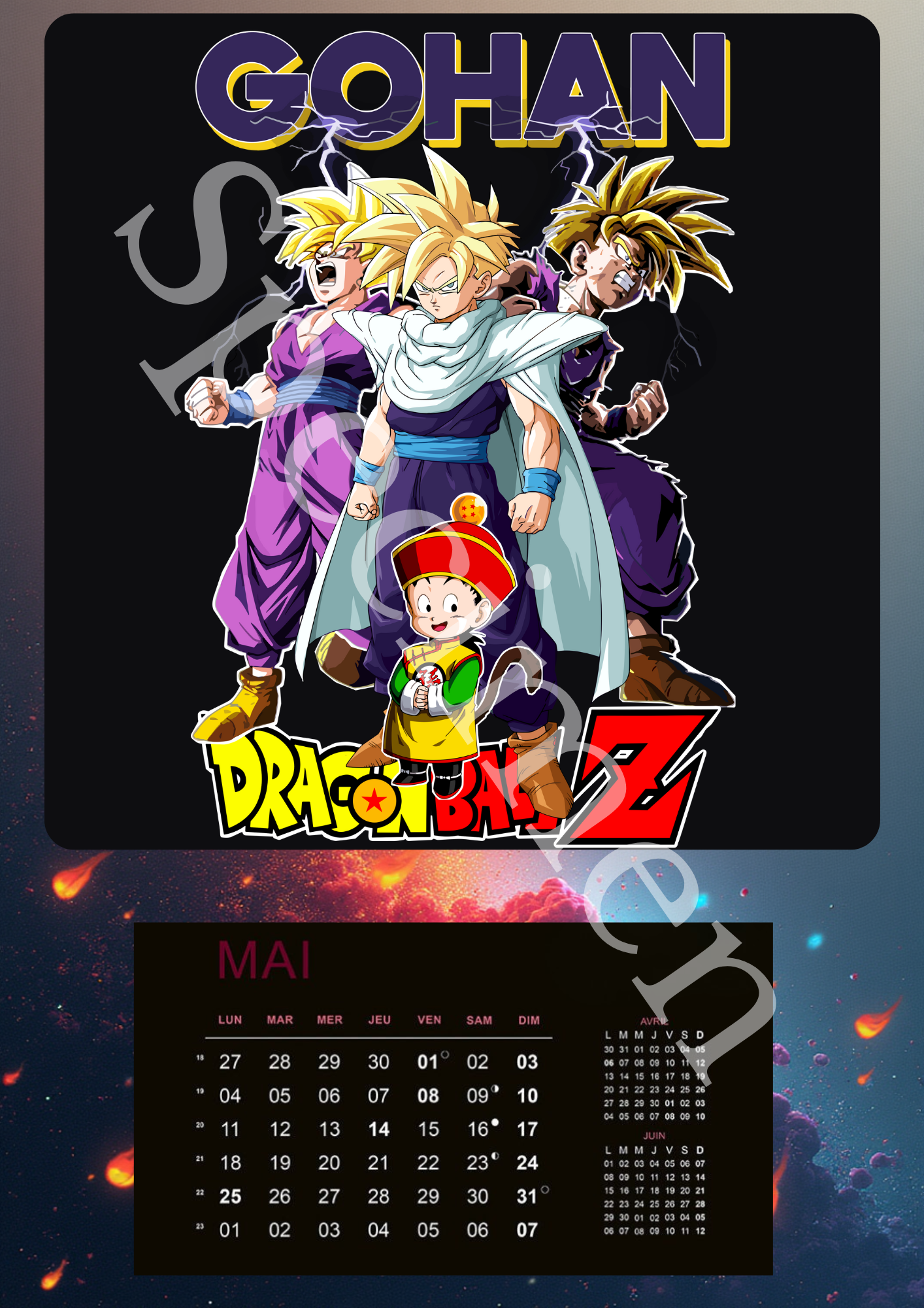 Calendrier Dragon Ball Z 2026