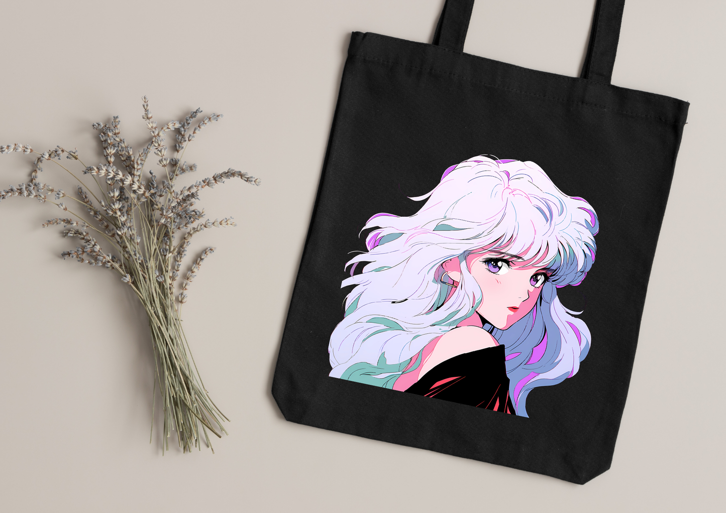 Tote Bag Retro Anime Nostalgia – 61 modèles au choix – Noir ou Blanc