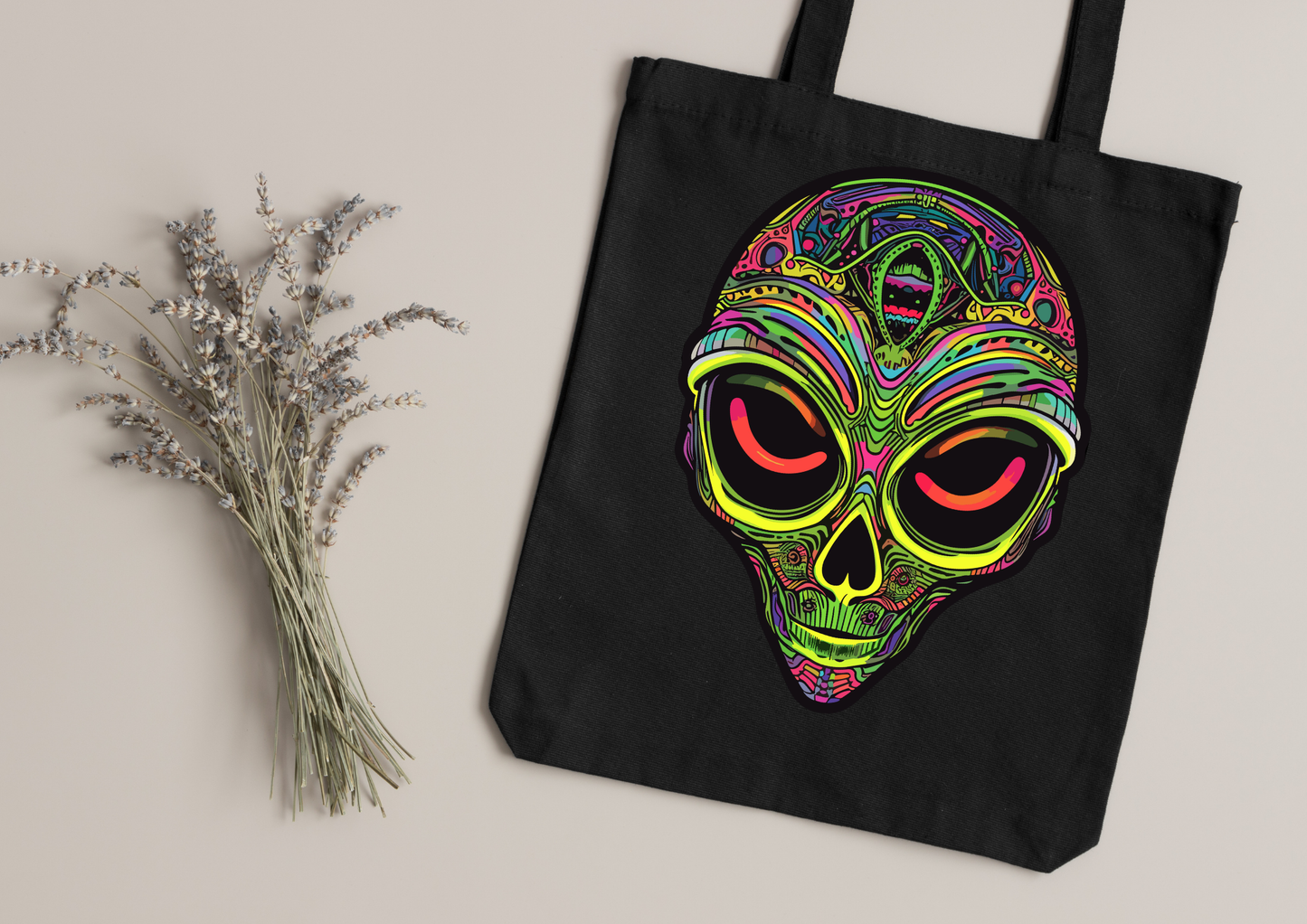 Tote Bag Psychedelic Designs – 100 modèles au choix – Noir ou Blanc