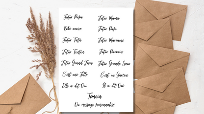 Cartes à gratter- annonce personnalisée feuillage