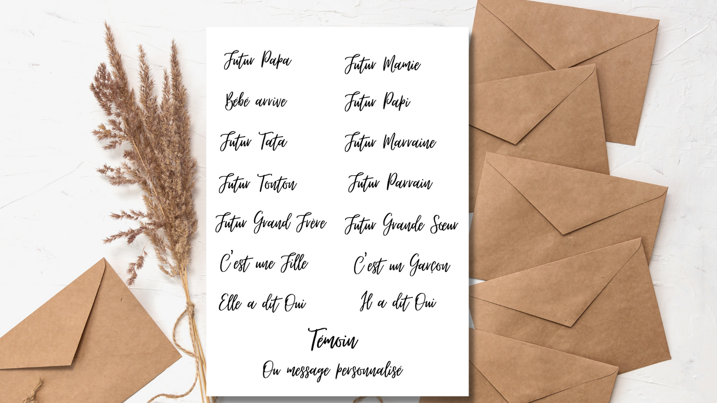 Cartes à gratter- annonce personnalisée-coeur rouge