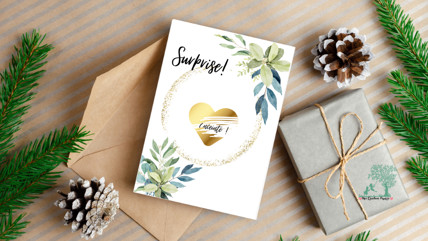 Cartes à gratter- annonce personnalisée feuillage