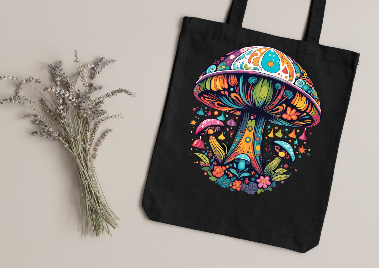 Tote Bag Psychedelic Designs – 100 modèles au choix – Noir ou Blanc
