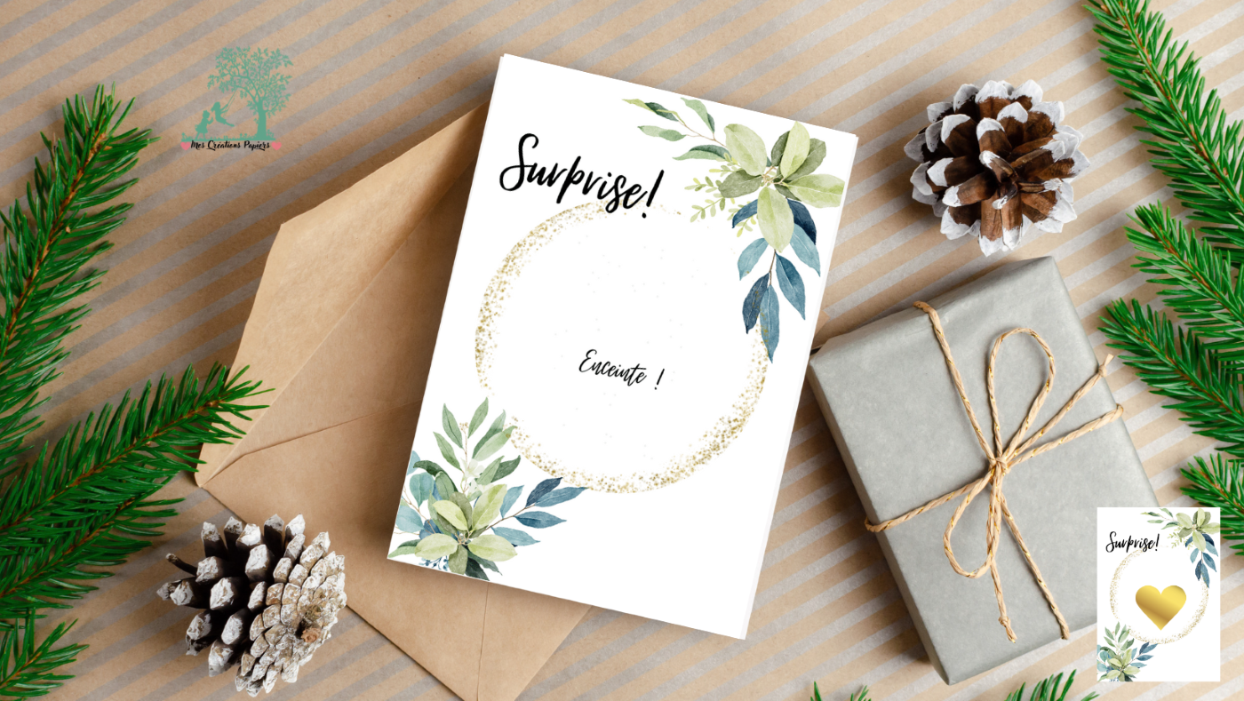 Cartes à gratter- annonce personnalisée feuillage
