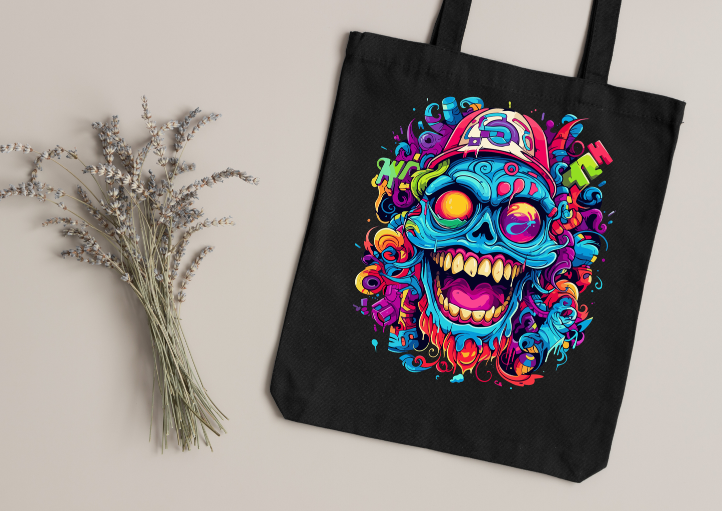 Tote Bag Psychedelic Designs – 100 modèles au choix – Noir ou Blanc