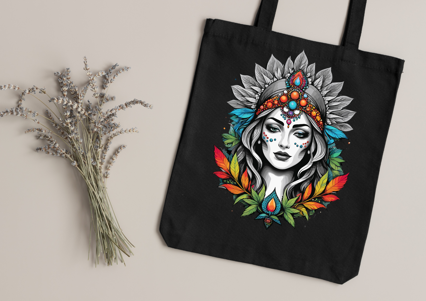 Tote Bag Psychedelic Designs – 100 modèles au choix – Noir ou Blanc