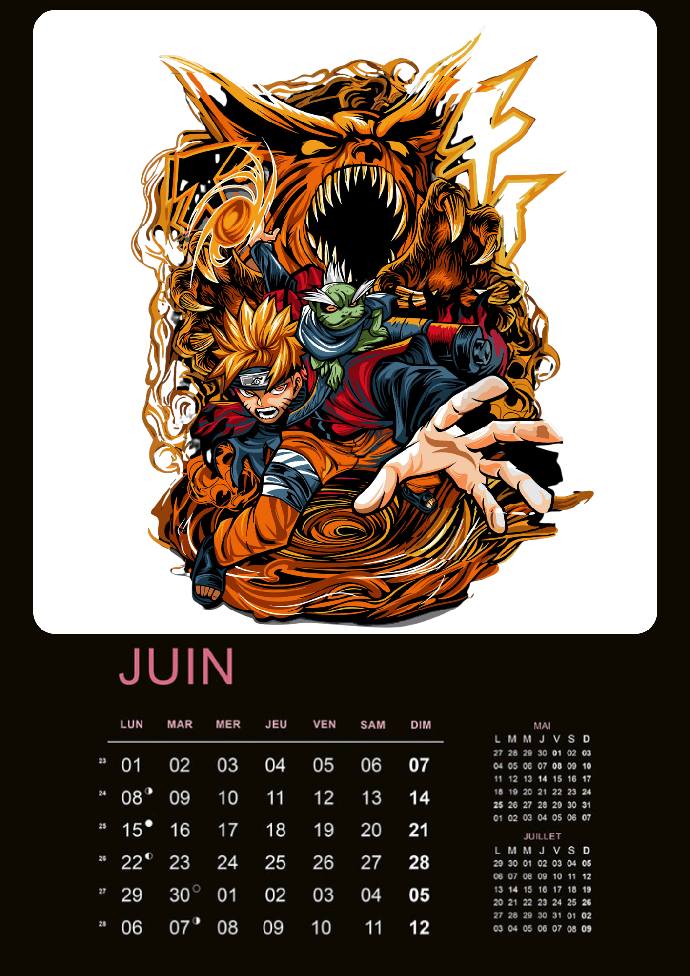 Calendrier Naruto 2026 – Édition Collector