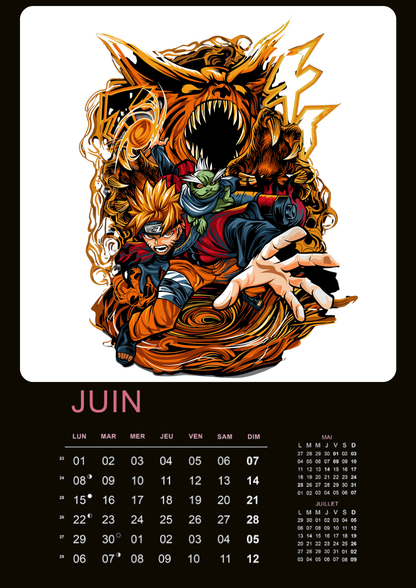 Calendrier Naruto 2026 – Édition Collector