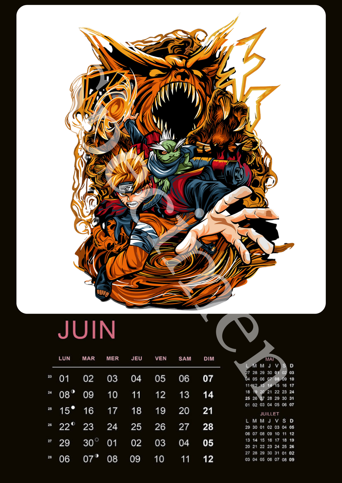 Calendrier Naruto 2026 – Édition Collector