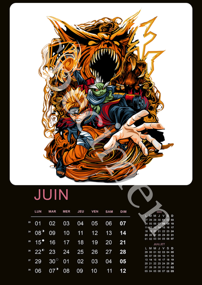 Calendrier Naruto 2026 – Édition Collector