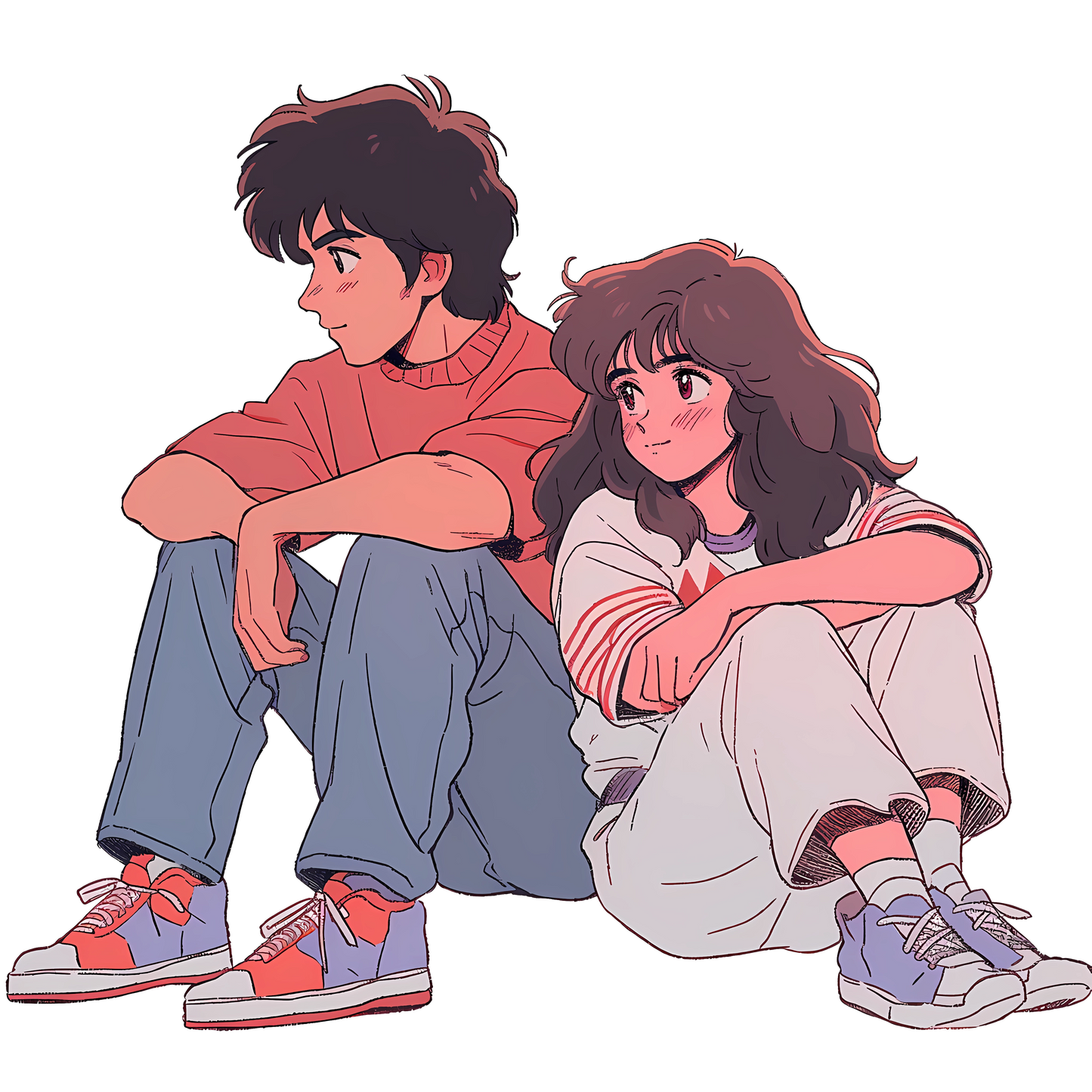 Retro Anime Nostalgia – Fichier PNG Haute Qualité – Modèle au choix