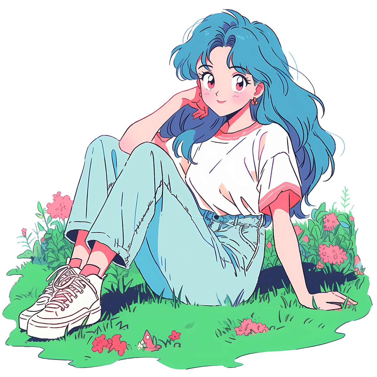 Retro Anime Nostalgia – Fichier PNG Haute Qualité – Modèle au choix