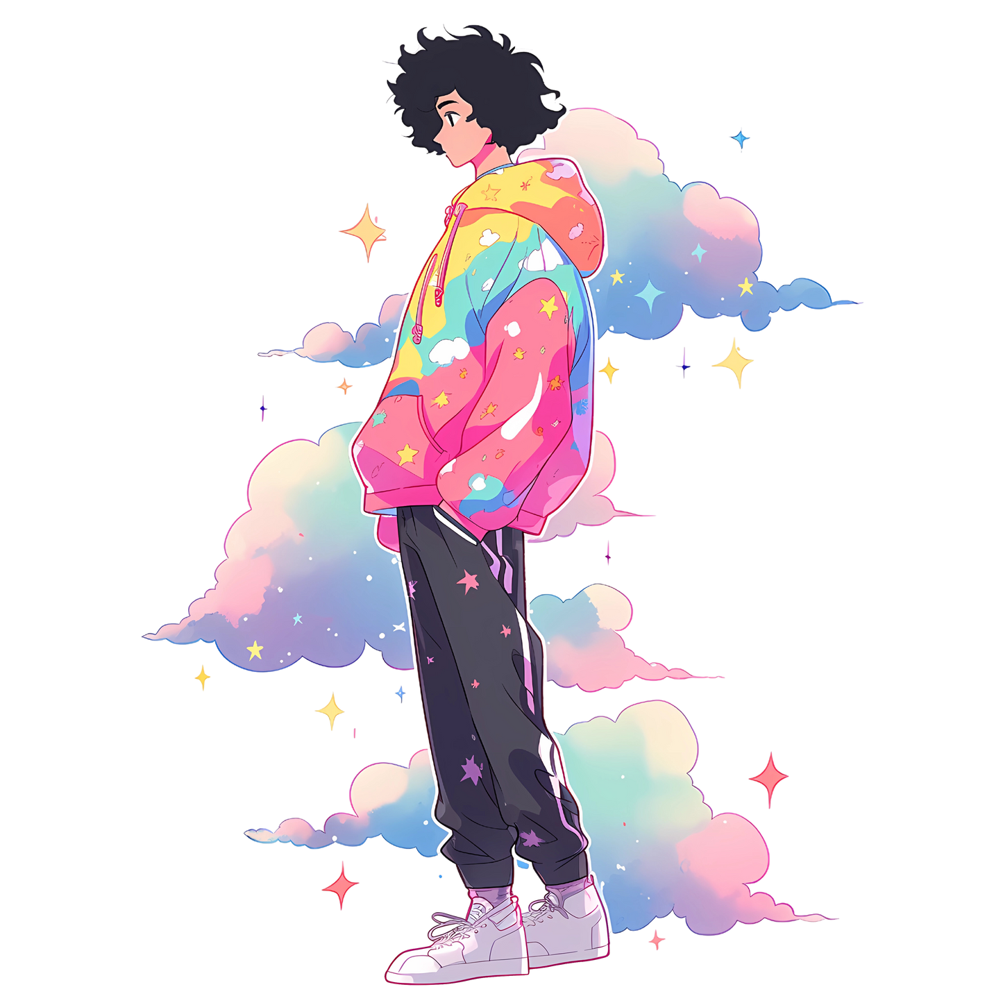Retro Anime Nostalgia – Fichier PNG Haute Qualité – Modèle au choix