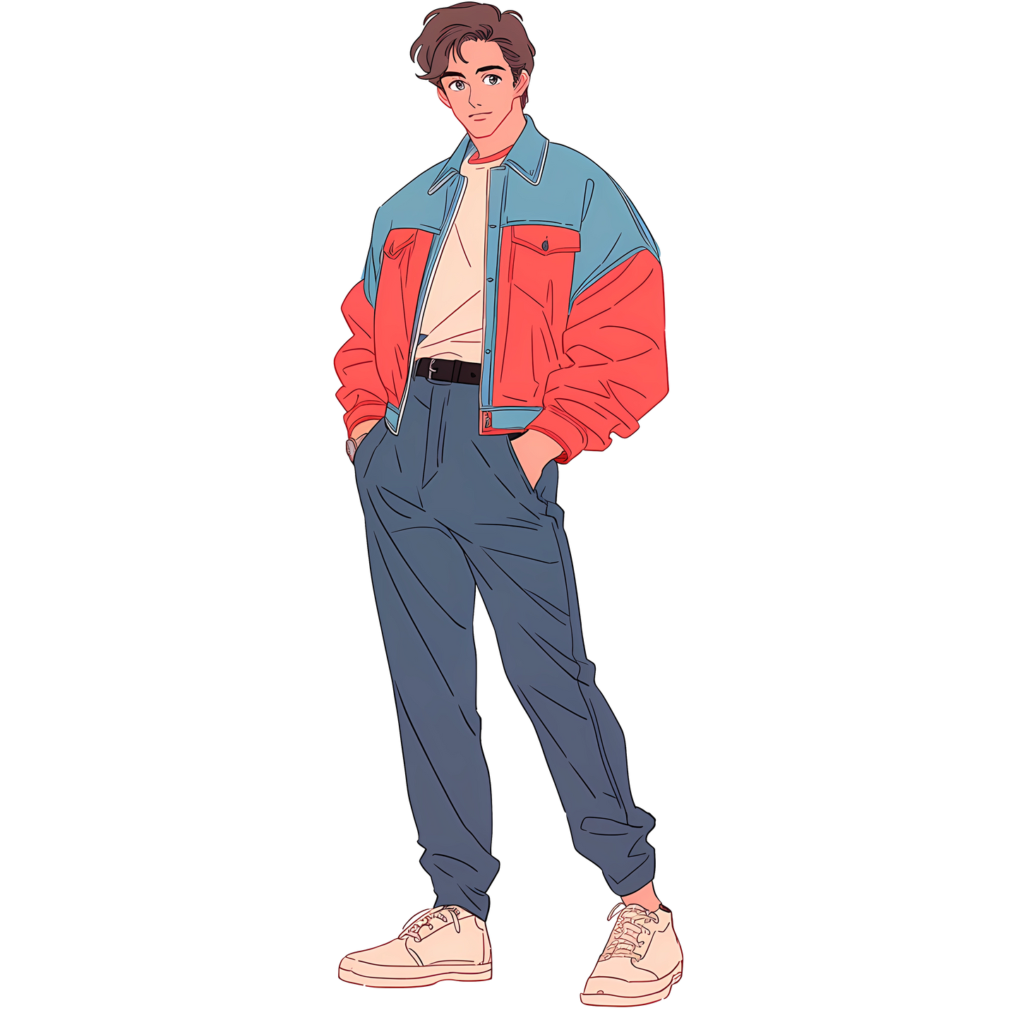 Retro Anime Nostalgia – Fichier PNG Haute Qualité – Modèle au choix