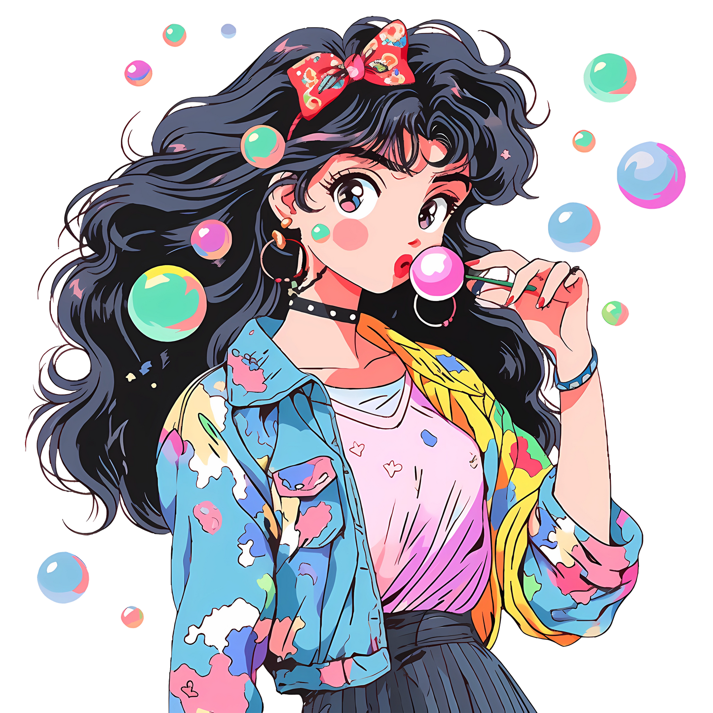 Retro Anime Nostalgia – Fichier PNG Haute Qualité – Modèle au choix