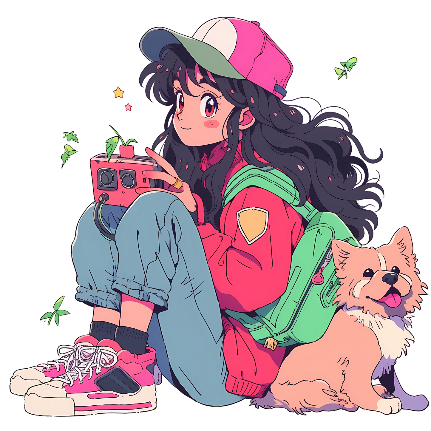 Retro Anime Nostalgia – Fichier PNG Haute Qualité – Modèle au choix