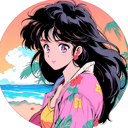 Retro Anime Nostalgia – Fichier PNG Haute Qualité – Modèle au choix