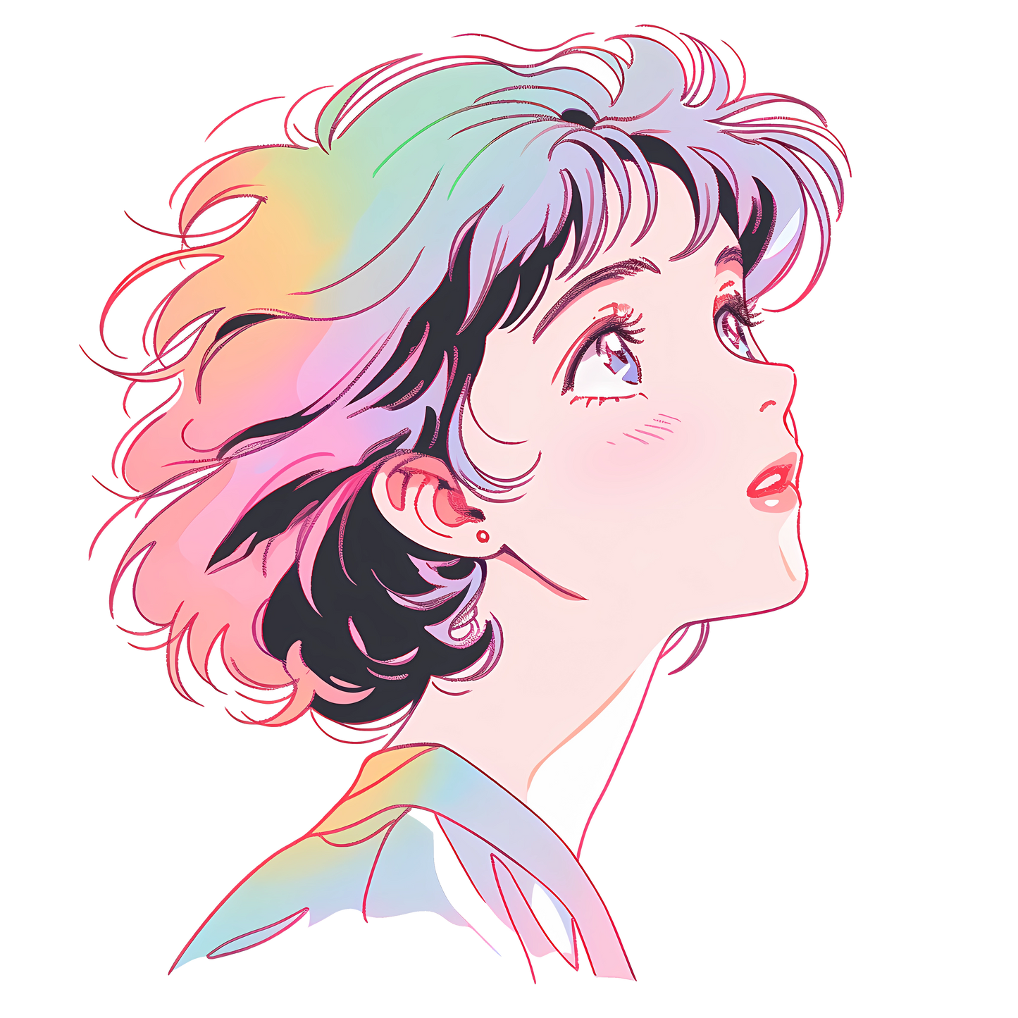 Retro Anime Nostalgia – Fichier PNG Haute Qualité – Modèle au choix