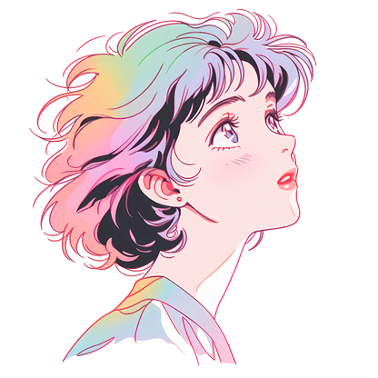 Retro Anime Nostalgia – Fichier PNG Haute Qualité – Modèle au choix
