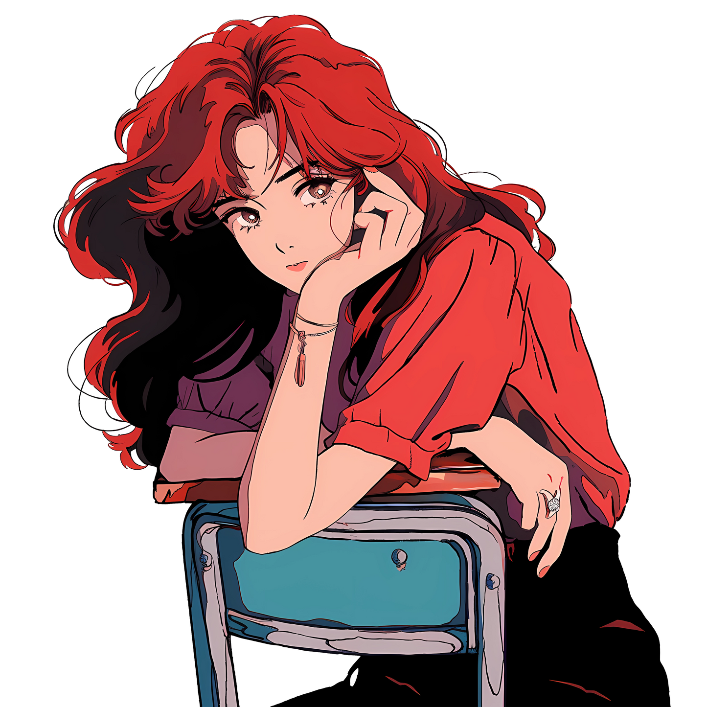 Retro Anime Nostalgia – Fichier PNG Haute Qualité – Modèle au choix