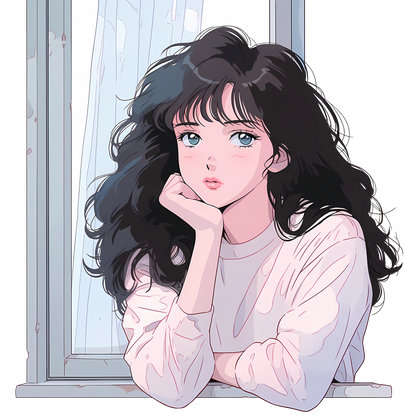 Retro Anime Nostalgia – Fichier PNG Haute Qualité – Modèle au choix