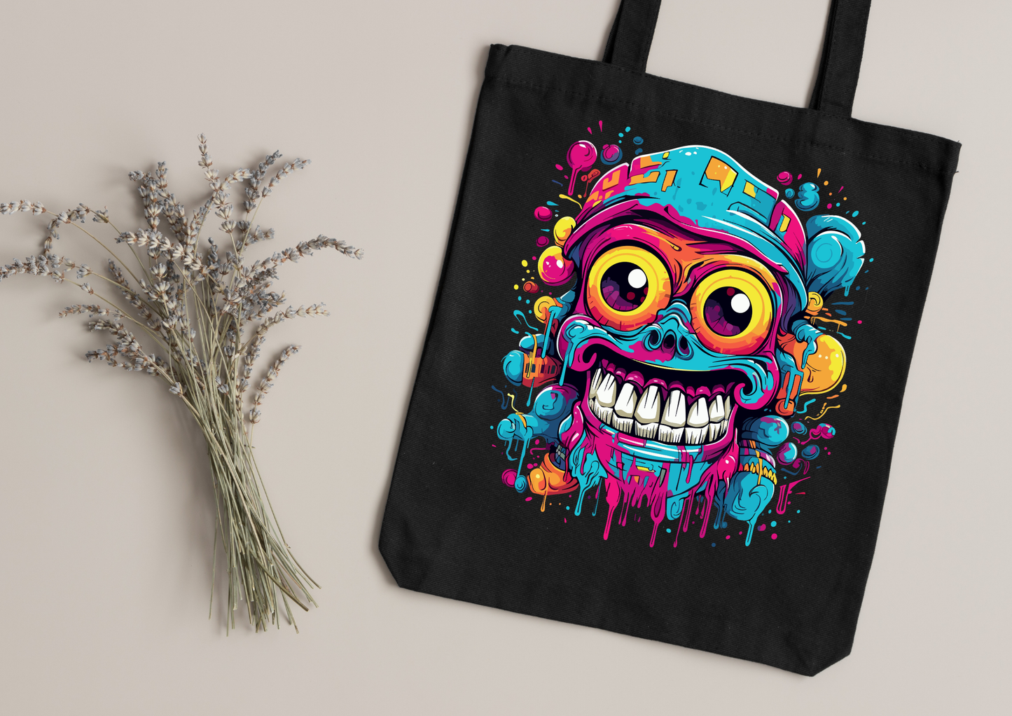 Tote Bag Psychedelic Designs – 100 modèles au choix – Noir ou Blanc