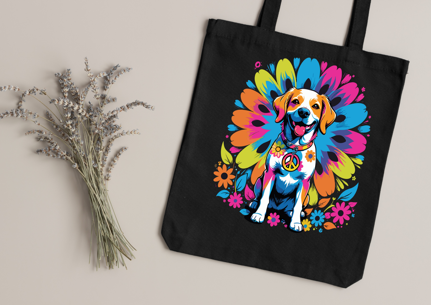 Tote Bag Psychedelic Designs – 100 modèles au choix – Noir ou Blanc