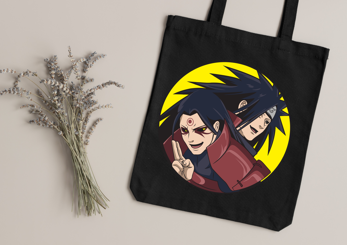Tote Bag Anime – 104 modèles au choix – Noir