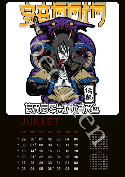 Calendrier Naruto 2026 – Édition Collector