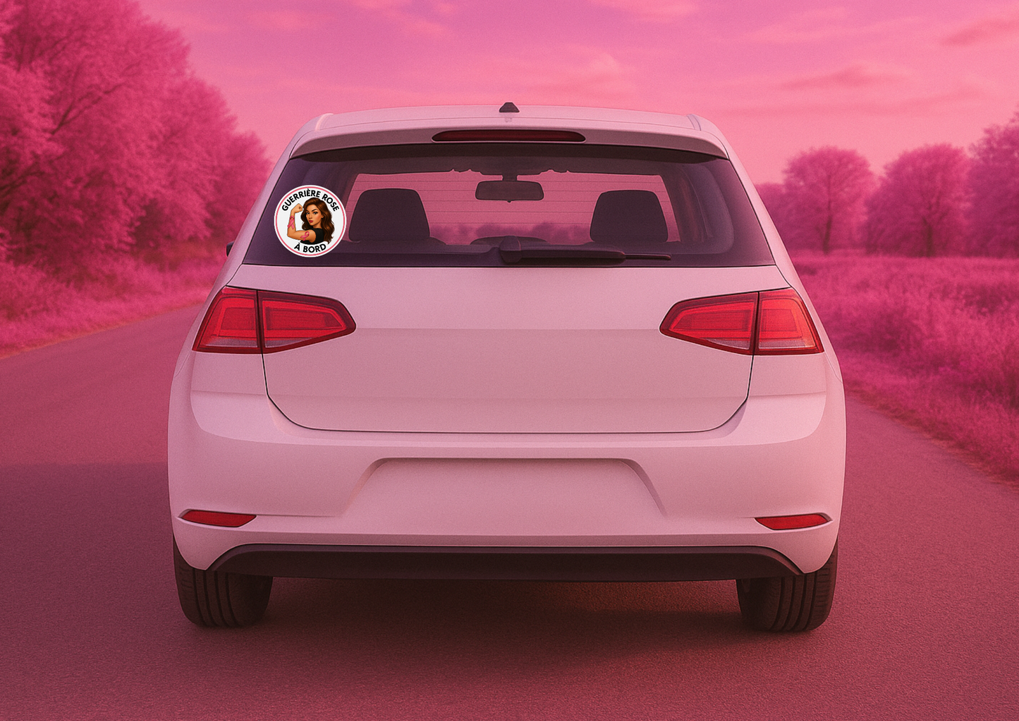 Autocollant Voiture Octobre Rose – Édition solidaire 🎀