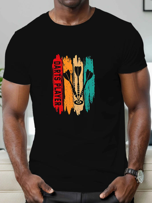 T-shirt Homme – Darts Player Vintage Multicolore 🎯