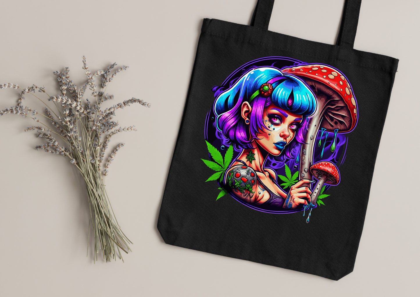 Tote Bag Psychedelic Designs – 100 modèles au choix – Noir ou Blanc