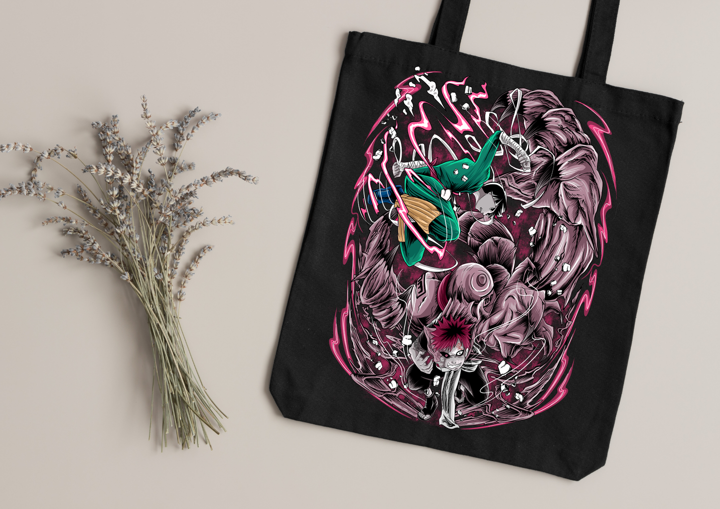 Tote Bag Anime – 104 modèles au choix – Noir