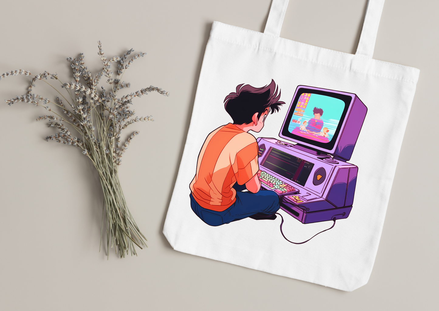 Tote Bag Retro Anime Nostalgia – 61 modèles au choix – Noir ou Blanc