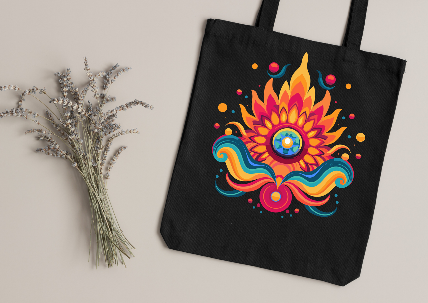Tote Bag Psychedelic Designs – 100 modèles au choix – Noir ou Blanc