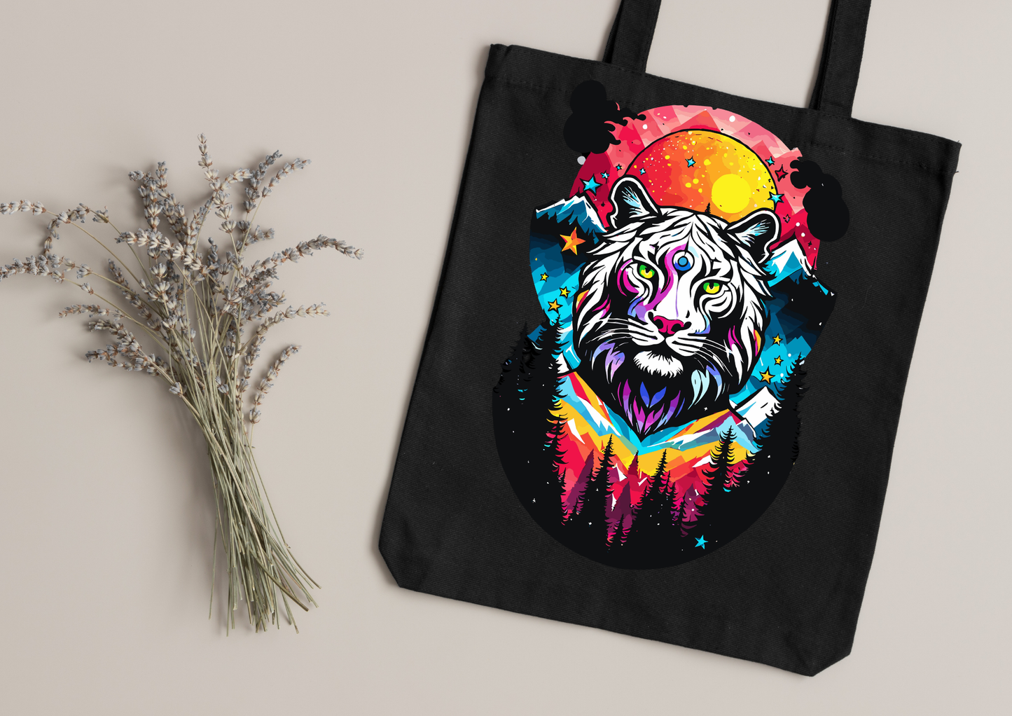 Tote Bag Psychedelic Designs – 100 modèles au choix – Noir ou Blanc